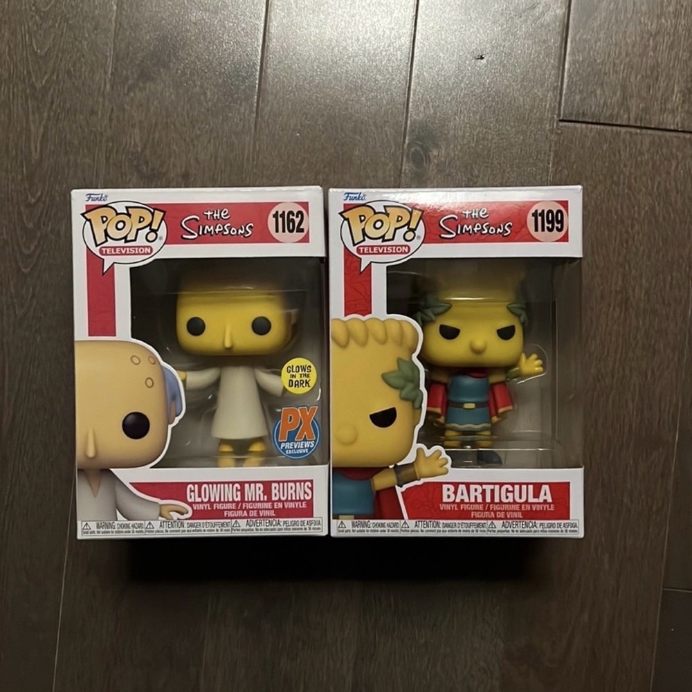 Funko Pop! The Simpsons Glowing Mr. Burns & Bartigula - Yellow, Green, Red, Blue